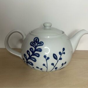 TARGET HOME Blue & White Teapot  Floral Fern Porcelain